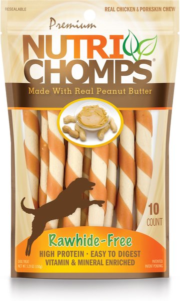 Nutri Chomps Mini Peanut Butter Flavor Twist Dog Treats, 10 count slide 1 of 3