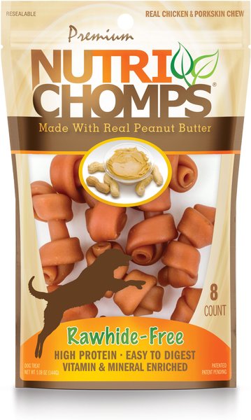 Nutri Chomps Mini Peanut Butter Flavor Knots Dog Treats, 8 count slide 1 of 3