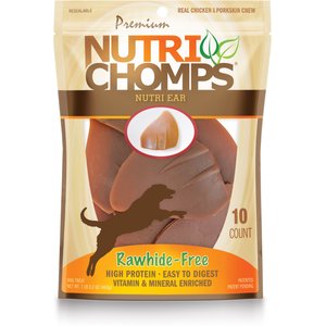 Nutri Chomps Chicken Flavor Ears Dog Treats, 10 count