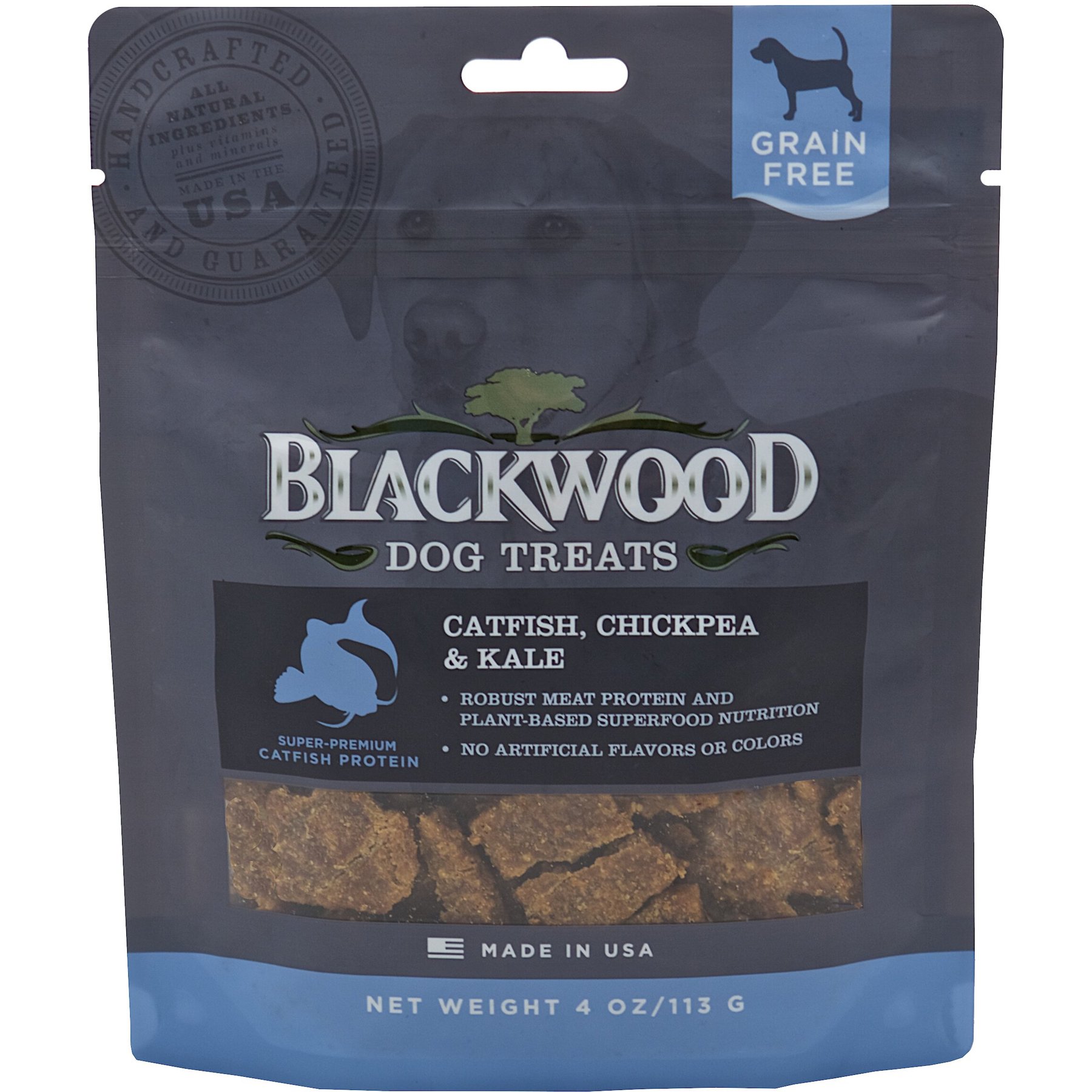 BLACKWOOD Catfish, Chickpea & Kale Grain-Free Dog Treats, 4-oz bag 