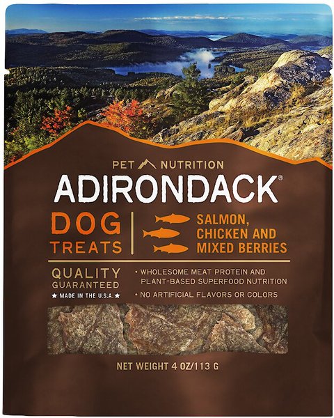 Adirondack Salmon, Chicken & Mixed Berries Dog Treats, 4-oz bag slide 1 of 1