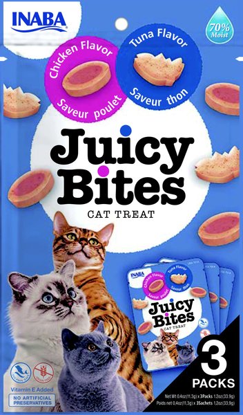 Inaba Juicy Bites Tuna & Chicken Soft & Chewy Cat Treats, 0.4-oz pouch, 3 count slide 1 of 8
