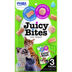 Inaba Juicy Bites Homestyle Broth & Calamari Soft & Chewy Cat Treats, 0.4-oz pouch, 3 count