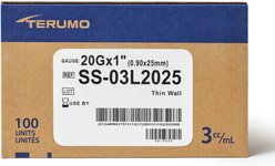 Terumo Luerlock Equine Syringes 20G, 1-inch, 3-cc, 100 syringes slide 2 of 5