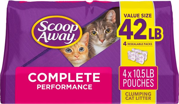 Scoop Away Complete Performance Fresh Scented Clumping Clay Cat Litter, 10.5-lb bag, pack of 4 slide 1 of 7