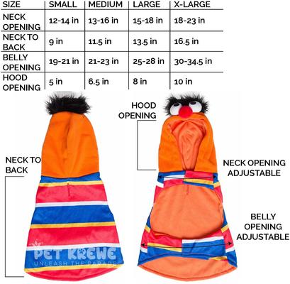 Show full view: Pet Krewe Sesame Street Ernie Dog & Cat Hoodie, Small slide 3 of 10