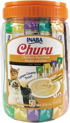 Inaba Churu Chicken Puree Variety Pack Grain-Free Lickable Cat Treat, .5oz tube, 50ct slide 1 of 8