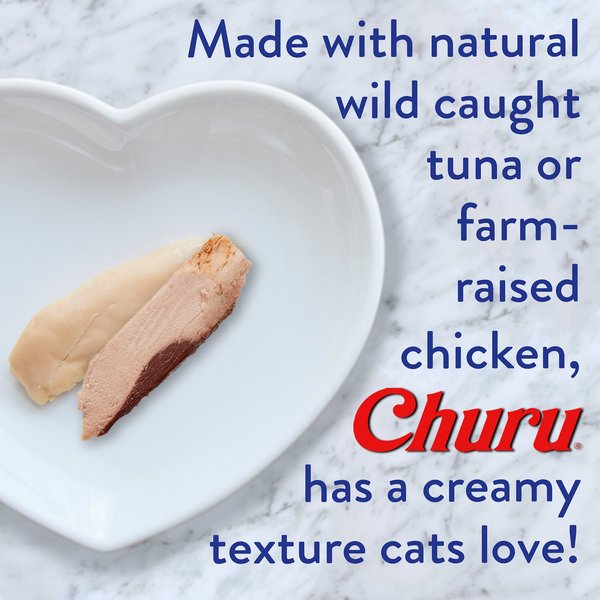 Show full view: Inaba Churu Tuna & Chicken Puree Variety Pack Grain-Free Lickable Cat Treat, 0.5oz tube, pack of 50 slide 4 of 11