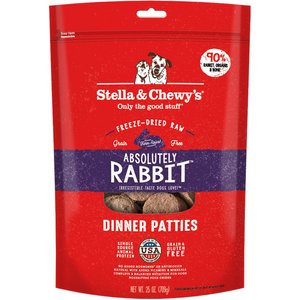 Stella & Chewy's Absolutely Rabbit Dinner Patties Freeze-Dried Raw Dog Food, 25-oz bag