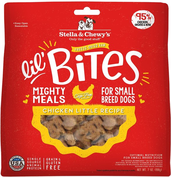 Stella & Chewy's Lil' Bites Chicken Little Recipe Small Breed Freeze-Dried Raw Dog Food, 7-oz bag slide 1 of 4