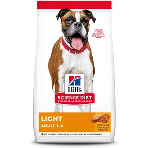 Hill's Science Diet Adult Light with Chicken Meal & Barley Dry Dog Food, 30-lb bag
