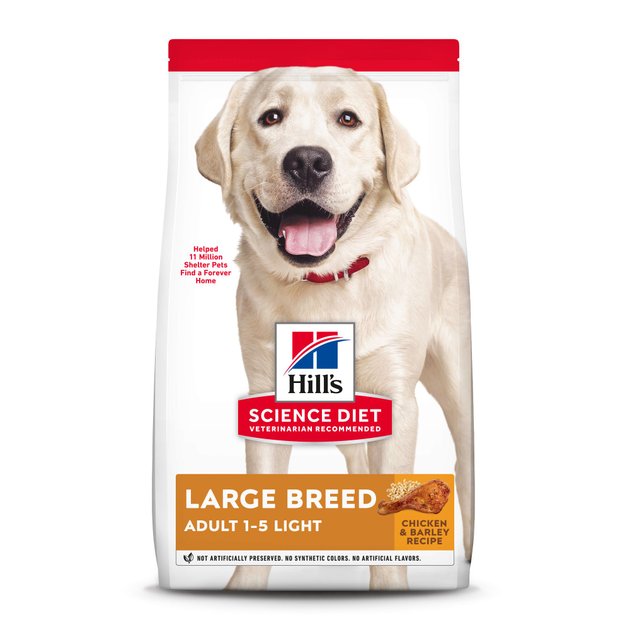 Hills Science Diet Dry Dog Food Adult Chicken Meal & Barley Recipe Large Breeds Light for Weight Management 