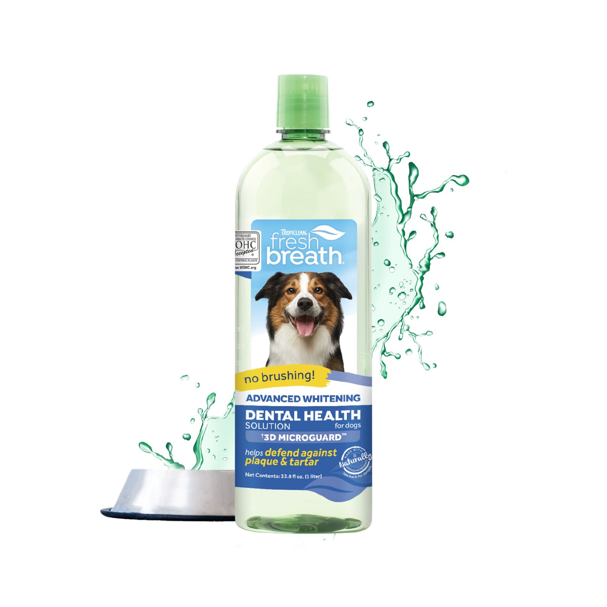 TROPICLEAN Fresh Breath Advanced Whitening Dental Health Solution Dog Dental Water Additive