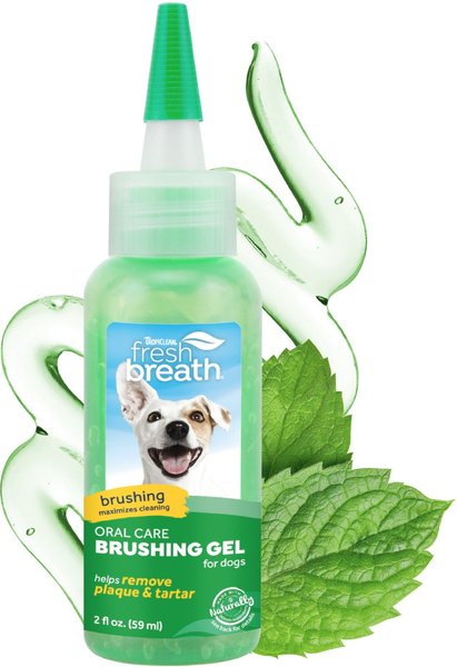 TROPICLEAN Fresh Breath Brushing Dog Dental Gel 2 fl oz bottle Chewy