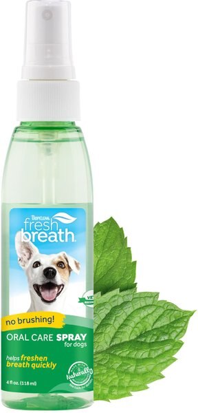 TropiClean Fresh Breath Oral Care Dog Dental Spray, 4-oz bottle slide 1 of 5