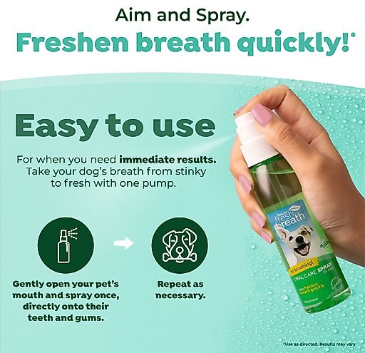 TropiClean Fresh Breath Oral Care Dog Dental Spray, 4-oz bottle