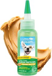 TropiClean Fresh Breath Oral Care Clean Teeth Peanut Butter Flavor Dog Dental Gel, 2-oz bottle