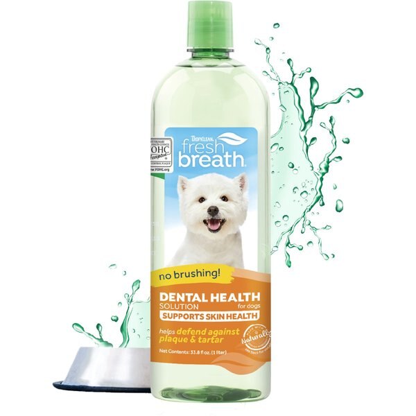Tropiclean Fresh Breath Plaque Remover Pet Water Additive 33.8oz (Pack of 3) - Packaging may vary