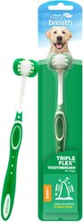 TropiClean Fresh Breath Tripleflex Large Dog Toothbrush, 1 count