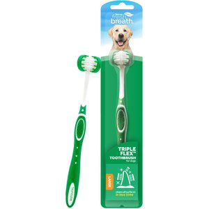 TropiClean Fresh Breath Tripleflex Large Dog Toothbrush, 1 count
