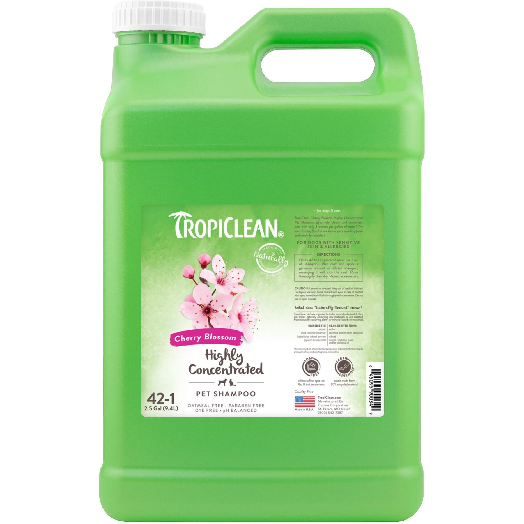 TROPICLEAN Cherry Blossom Highly Concentrated Dog & Cat Shampoo, 2.5