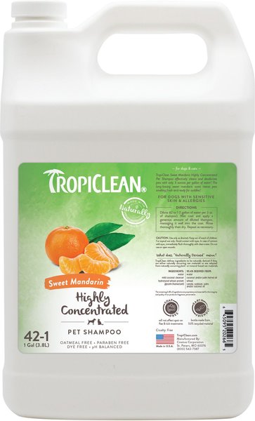 TropiClean Sweet Mandarin Highly Concentrated Dog & Cat Shampoo, 1-gal bottle slide 1 of 6