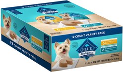 Blue Buffalo Divine Delights Roasted Turkey & Grilled Chicken Variety Dog Food Trays, 3.5-oz, pack of 12