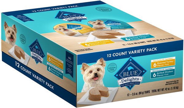 Blue Buffalo Divine Delights Roasted Turkey & Grilled Chicken Variety Dog Food Trays, 3.5-oz, pack of 12 slide 1 of 7