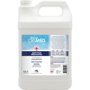 TropiClean OxyMed Medicated Anti-Itch Oatmeal Dog & Cat Shampoo, 1-gal bottle