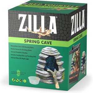 Zilla Spring Cave Decor with Blue LED Rain Chamber, One Size