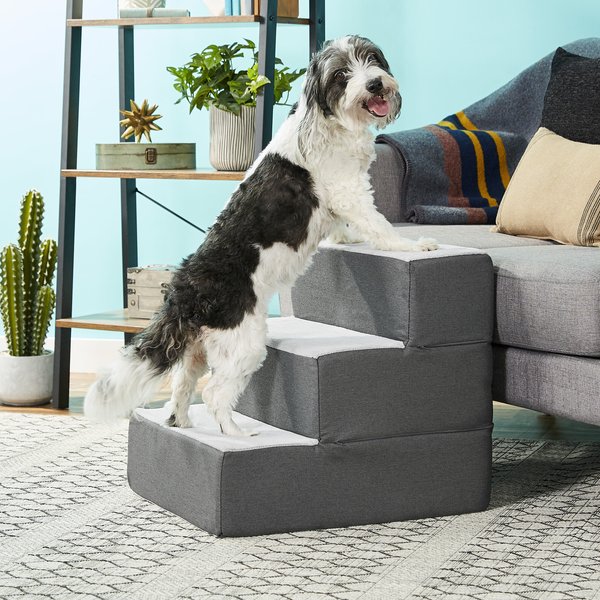 ZINUS Easy Cat & Dog Stairs, Grey, Medium, 3-Step - Chewy.com