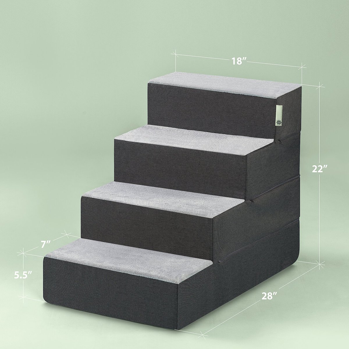 ZINUS Easy Cat & Dog Stairs, Grey, Large, 4Step