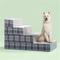 Show in main carousel: Zinus Easy Cat & Dog Stairs, Grey Checked, Large, 4-Step slide 3 of 7