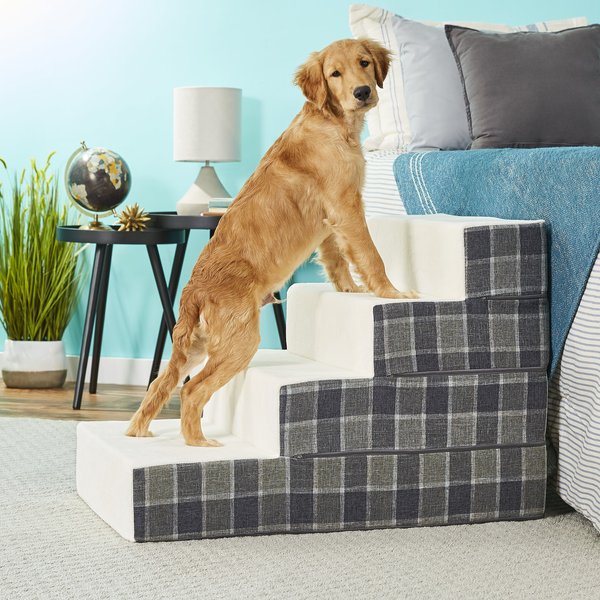 Out of Stock ZINUS Easy Cat & Dog Stairs, Grey Checked, XLarge, 4