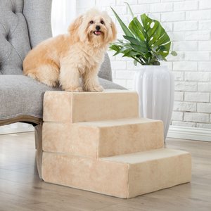 Zinus Comfort Cat & Dog Stairs, Cream, Small, 3 Step