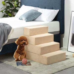 Zinus Comfort Cat & Dog Stairs, Cream, X-Large, 4 Step
