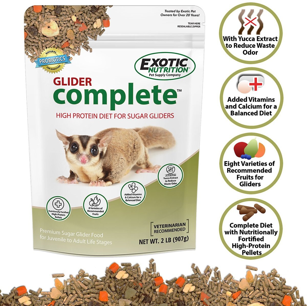 Exotic Nutrition Critter Selects Sugar Beet Sugar Glider Treats, 3.5-oz bag