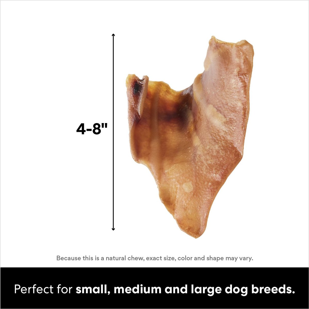 BONES & CHEWS Pig Ear Chews Dog Treats, 1 count
