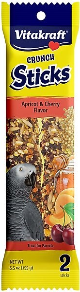 Vitakraft Crunch Sticks Apricot & Cherry Parrot Bird Treat Toy slide 1 of 7