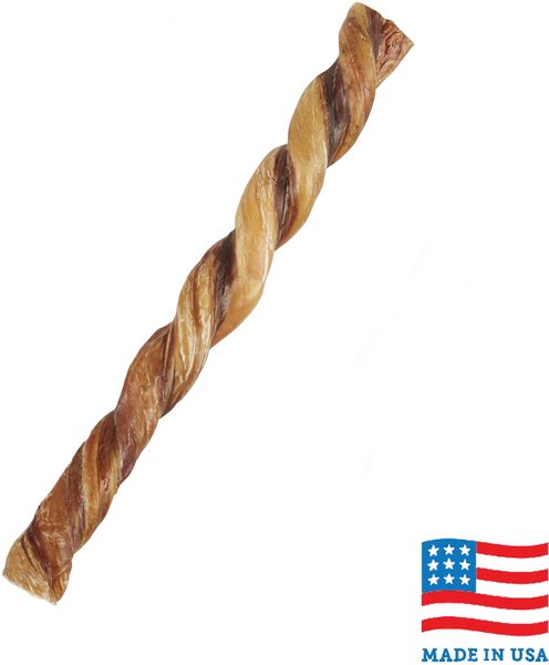Bones & Chews Made in USA 12" Twisted Bully Stick Dog Treat, 1 count slide 1 of 5