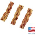 Bones & Chews Made in USA 6" Braided Bully Stick Dog Treat, 3 count