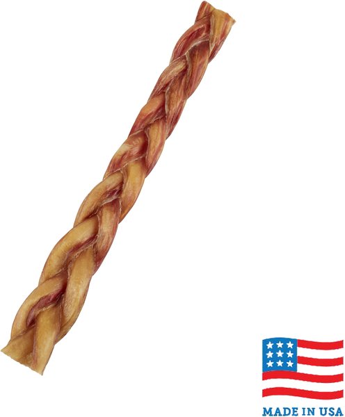 Bones & Chews Made in USA 12" Braided Bully Stick Dog Treat, 1 count slide 1 of 5