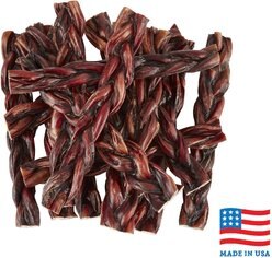 Bones & Chews Made in USA 12" Braided Bully Stick Dog Treat, 25 count