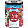 Purina ONE +Plus Classic Ground Healthy Puppy Lamb & Long Grain Rice Entree Canned Dog Food, 13-oz, case of 12