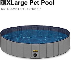 KOPEKS Outdoor Portable Dog Swimming Pool, Gray, X-Large slide 2 of 6