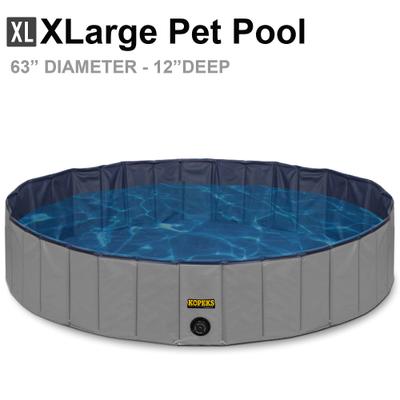 Show full view: KOPEKS Outdoor Portable Dog Swimming Pool, Gray, X-Large slide 2 of 7