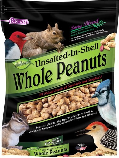 Brown's Song Blend Unsalted-In-Shell Whole Peanuts Wild Bird Food, 10-lb bag