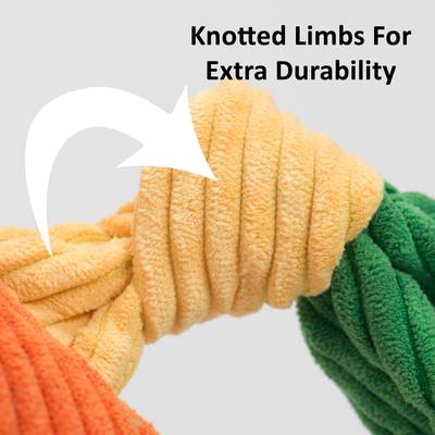 Show full view: HuggleHounds Woodlands Durable Plush Corduroy Knottie Frog Squeaky Dog Toy, Small slide 7 of 9