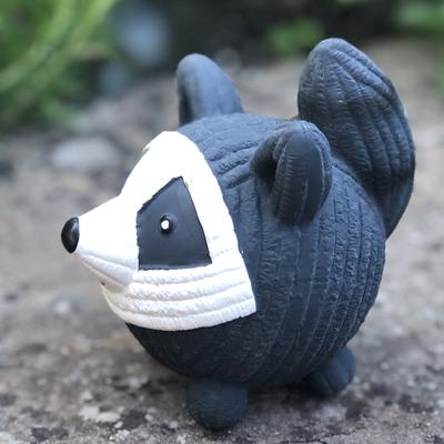 Show full view: HuggleHounds Ruff-Tex Raccoon Squeaky Dog Toy, Large slide 4 of 11