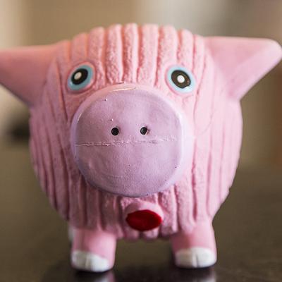 Show full view: HuggleHounds Ruff-Tex Squeaky Dog Toy, Pig, Large slide 4 of 12